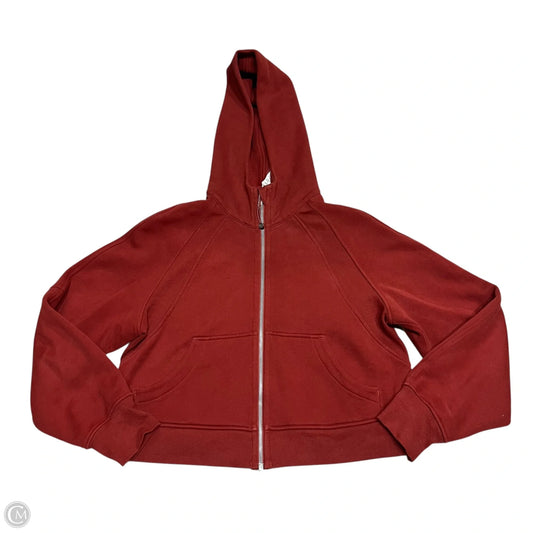Athletic Sweatshirt Hoodie By Lululemon In Orange, Size: XS/S