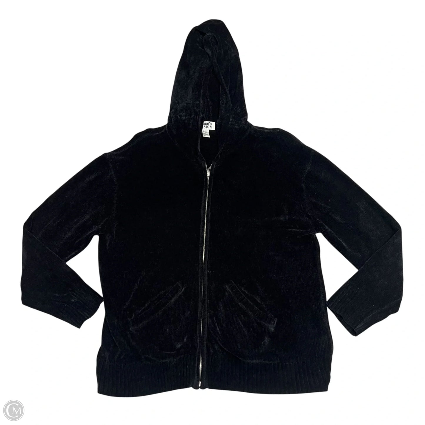 Sweatshirt Hoodie By Chicos In Black, Size: L