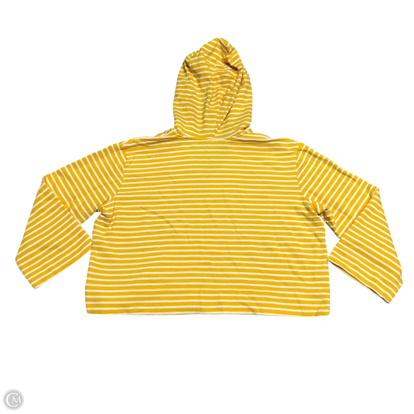Sweatshirt Hoodie By Loft In White & Yellow, Size: M