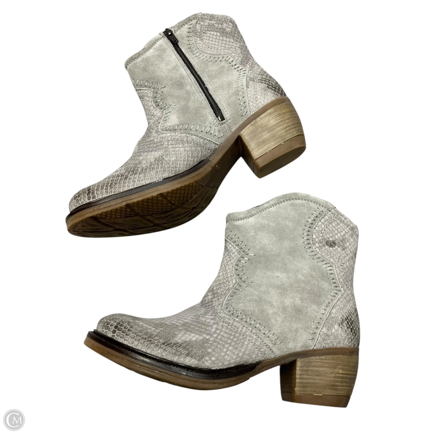 Boots Ankle Heels By Josef Seibel In Grey, Size: 7.5