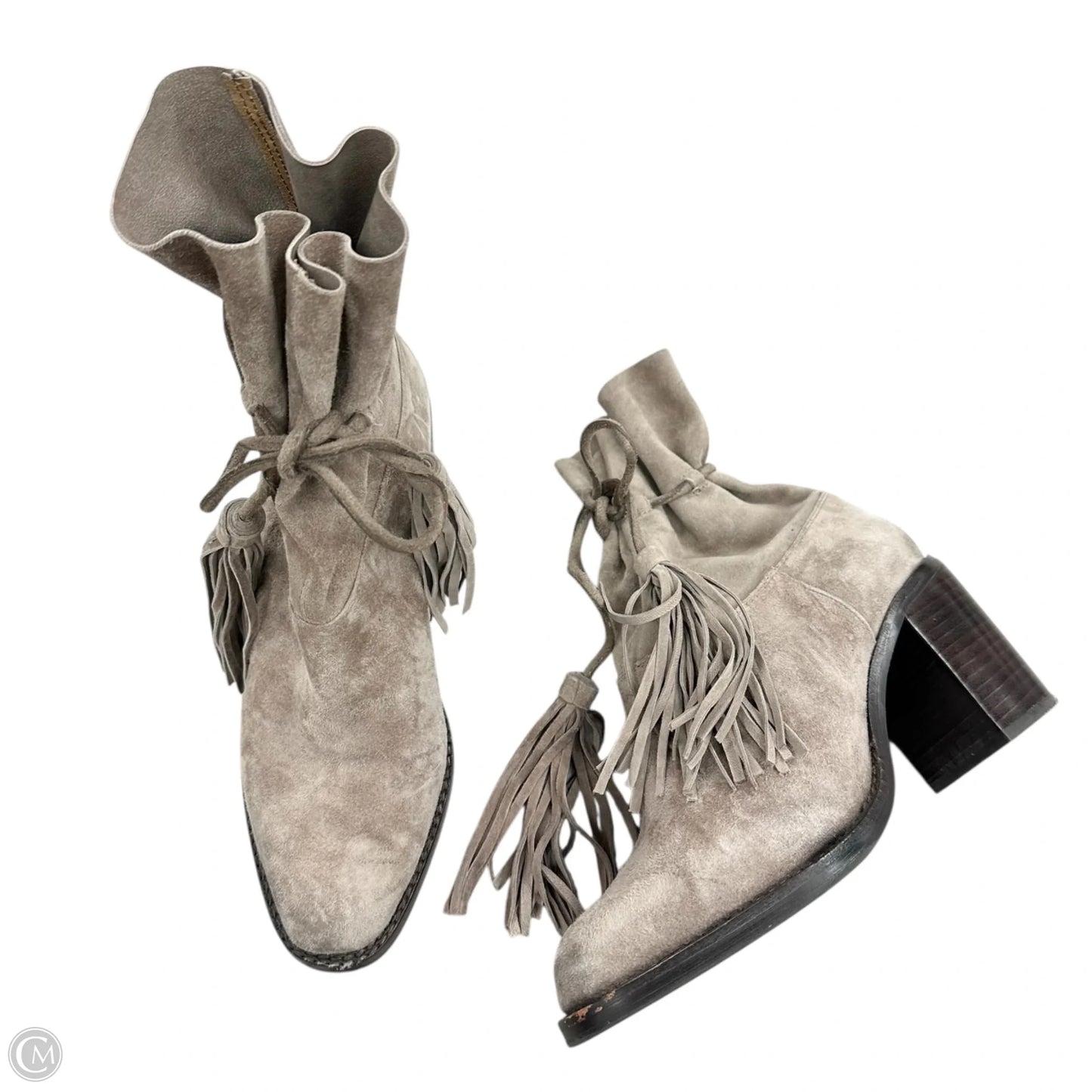 Boots Ankle Heels By Jeffrey Campbell In Taupe, Size: 7