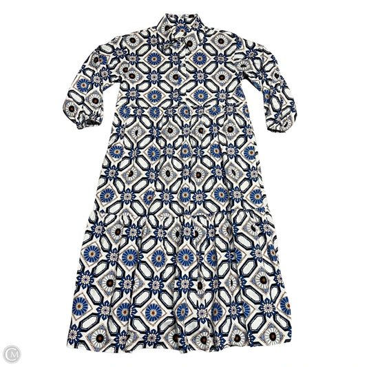 Dress Casual Maxi By Maeve In Blue & Cream, Size: XSp