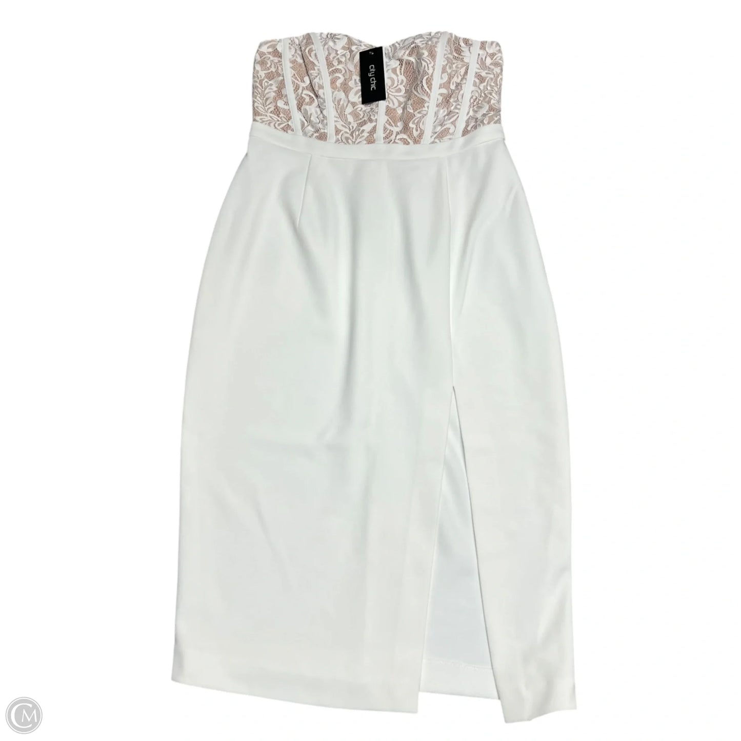 Dress Party Midi By City Chic In White, Size: L