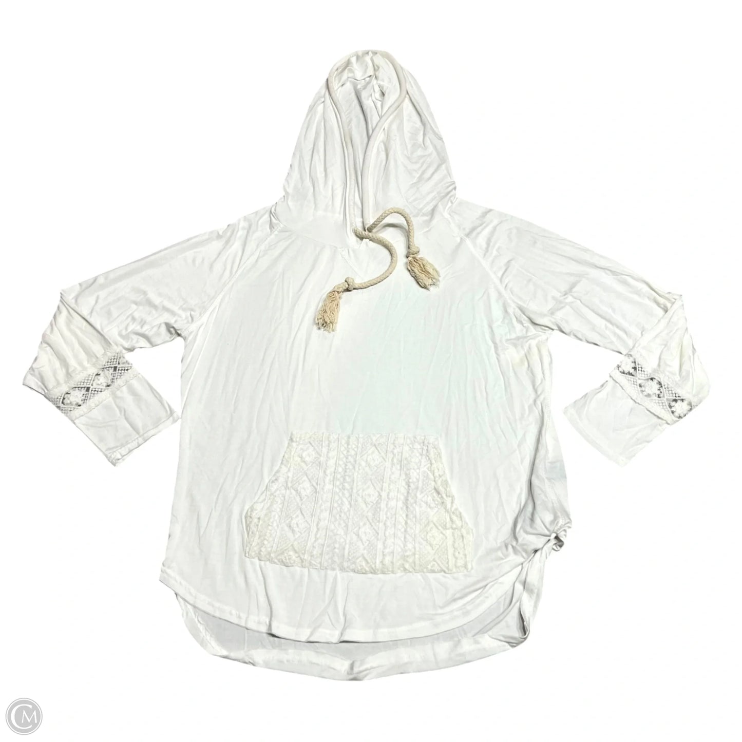 Sweatshirt Hoodie By Pol In Cream, Size: L