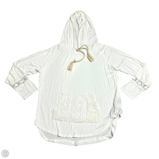 Sweatshirt Hoodie By Pol In Cream, Size: L