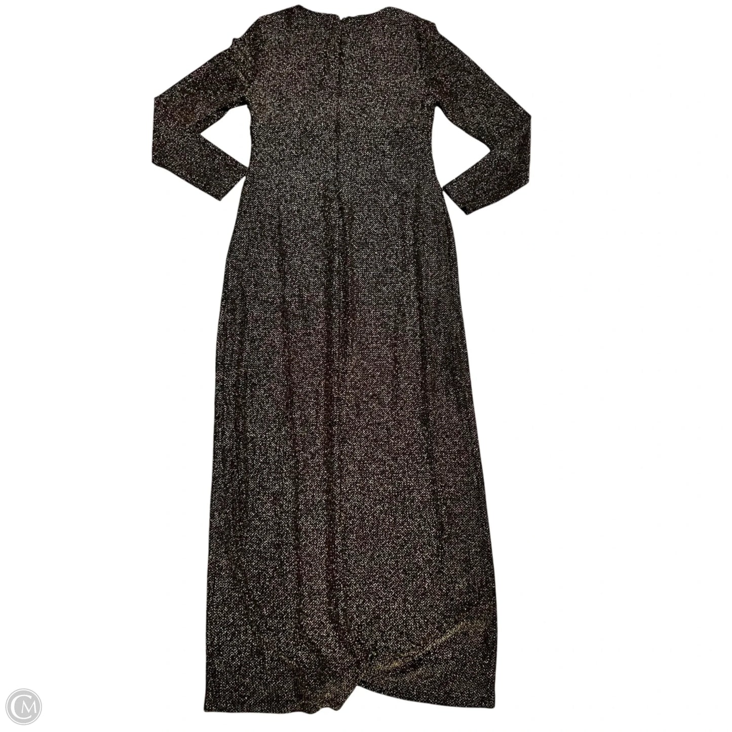 Dress Party Long By Lauren By Ralph Lauren In Black & Gold, Size: L