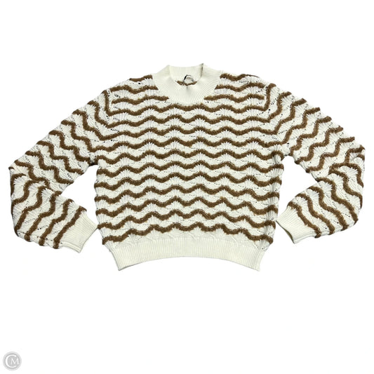 Sweater By Rebecca Taylor In Cream & Tan, Size: L
