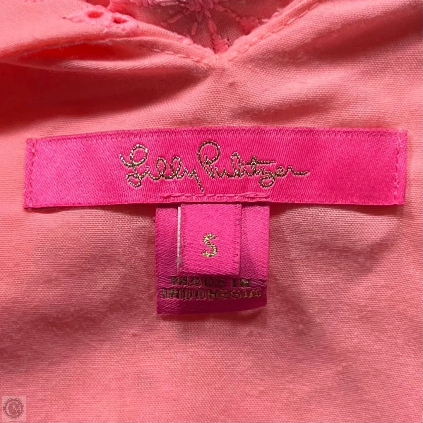 Top Short Sleeve Designer By Lilly Pulitzer In Coral, Size: S