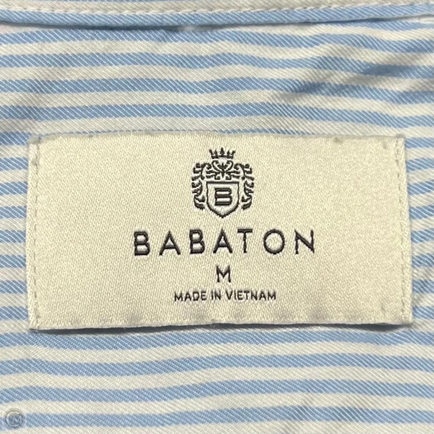 Top Long Sleeve By Babaton In Blue & White, Size: M