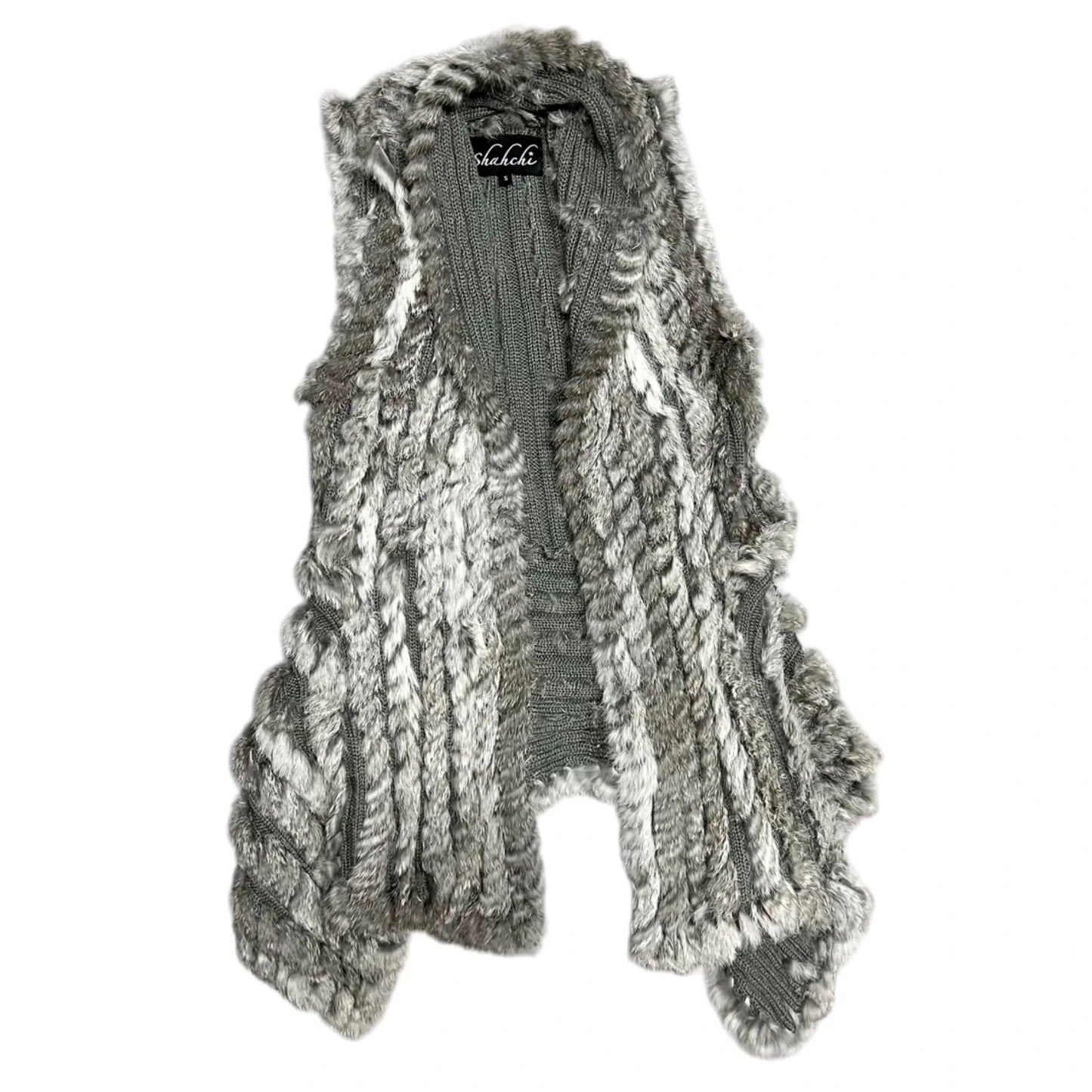Sweater Cardigan Fur By Shahchi In Grey, Size: S