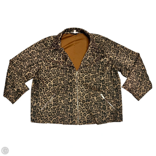 Jacket Moto By Philosophy In Leopard Print, Size: 2x