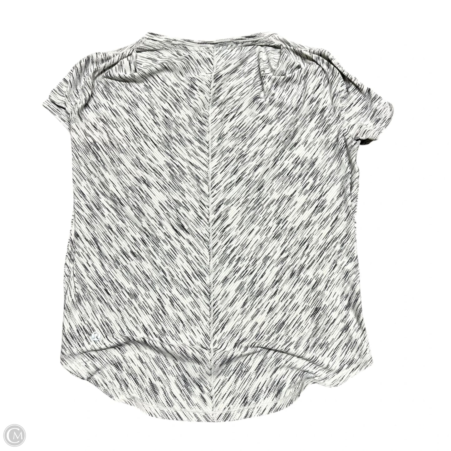 Athletic Top Short Sleeve By Lululemon In Grey & White, Size: S