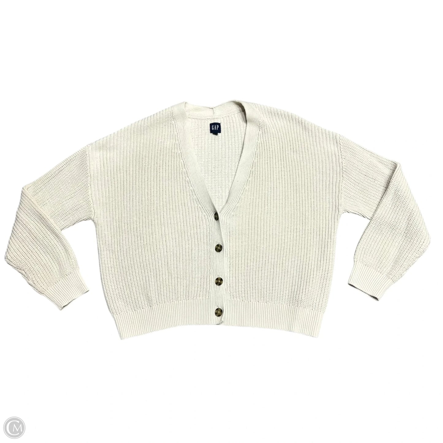 Sweater Cardigan By Gap In Cream, Size: Xl