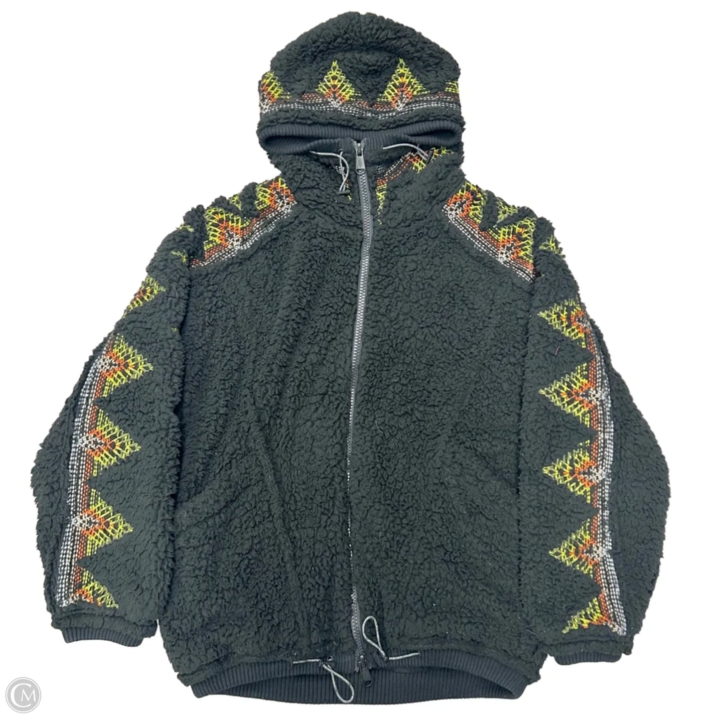 Jacket Faux Fur & Sherpa By Free People In Black & Yellow, Size: S