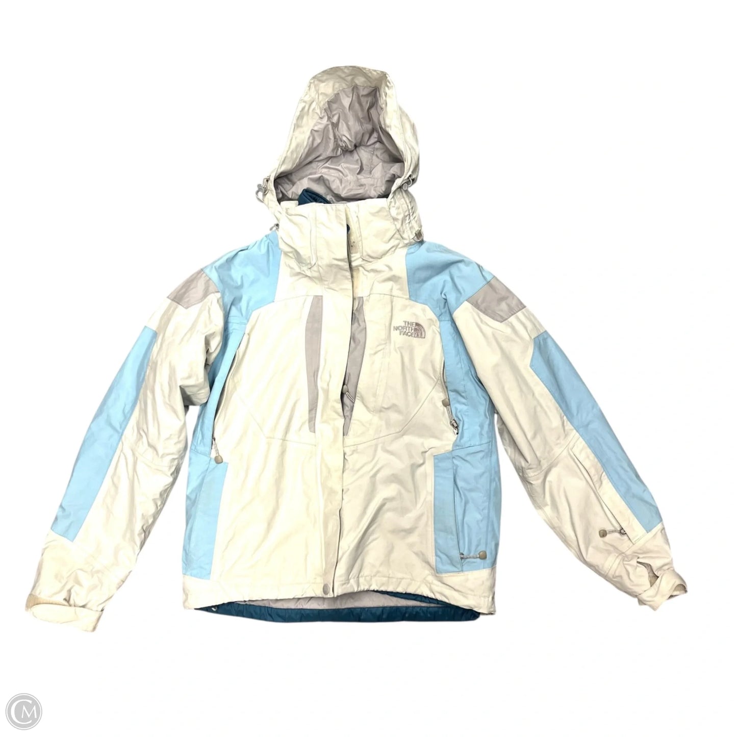 Coat Parka By The North Face In Blue & Cream, Size: S