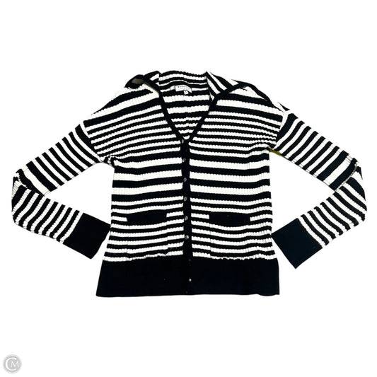 Sweater Cardigan By Bagatelle In Black & Cream, Size: M