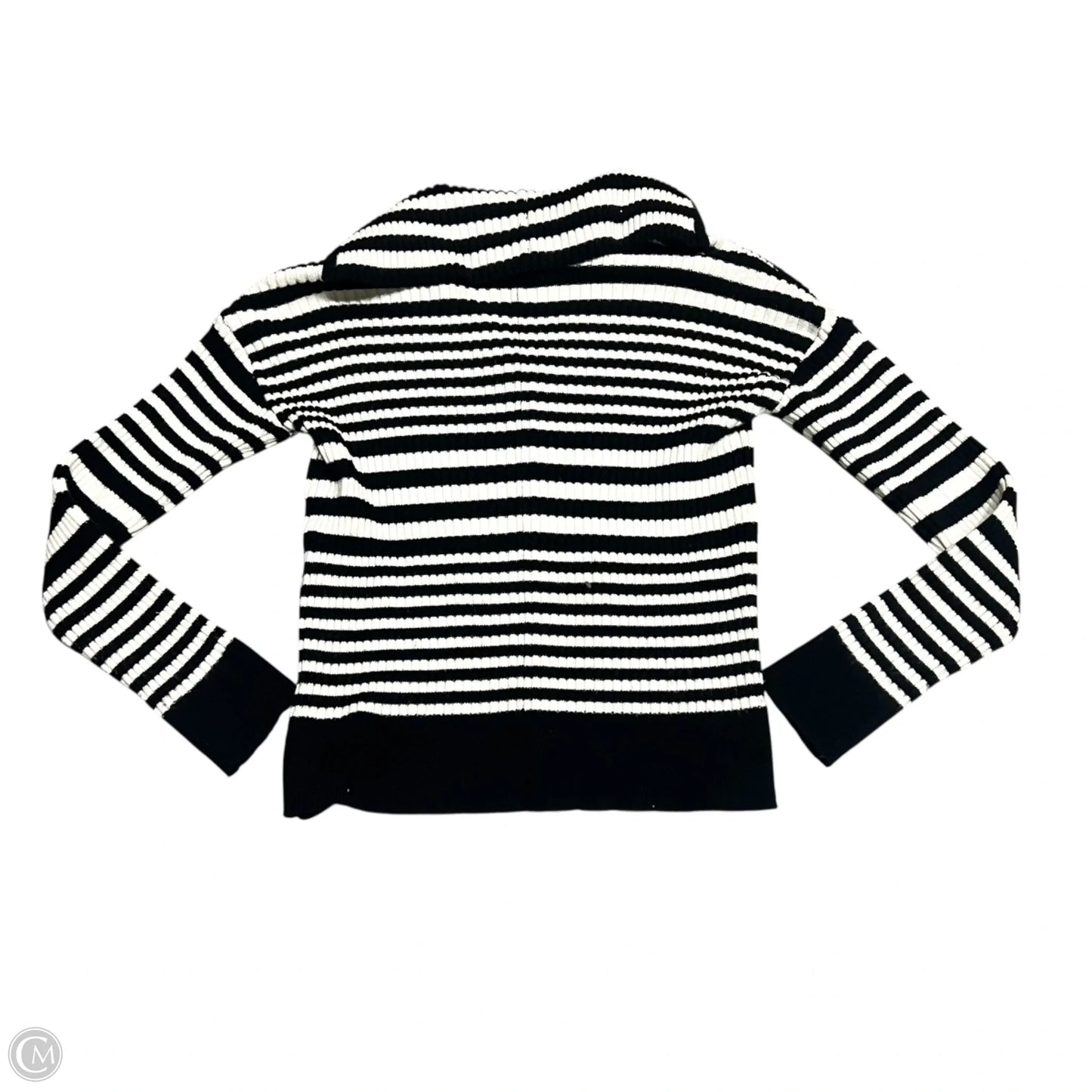 Sweater Cardigan By Bagatelle In Black & Cream, Size: M