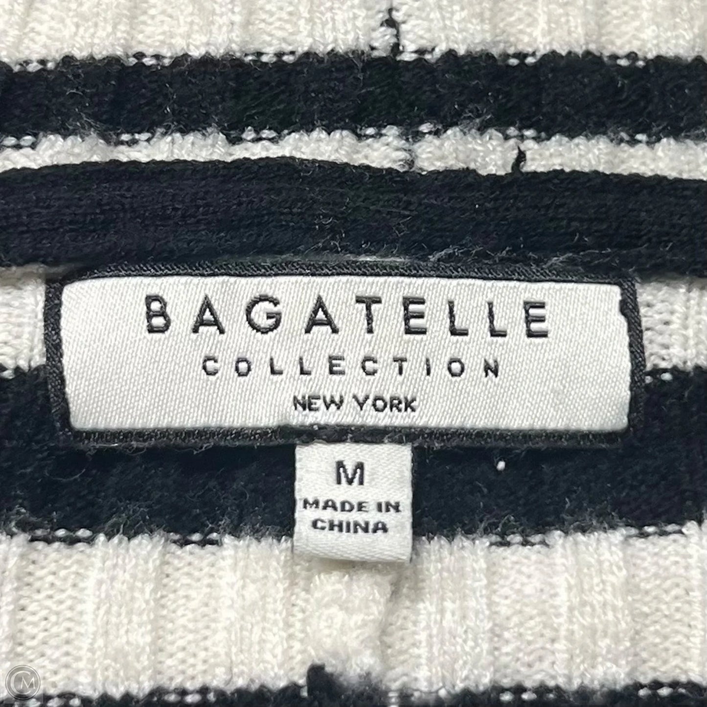 Sweater Cardigan By Bagatelle In Black & Cream, Size: M
