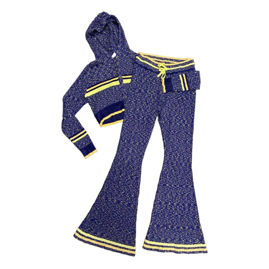 Pants Set 2pc By Out From Under In Blue & Yellow, Size: L