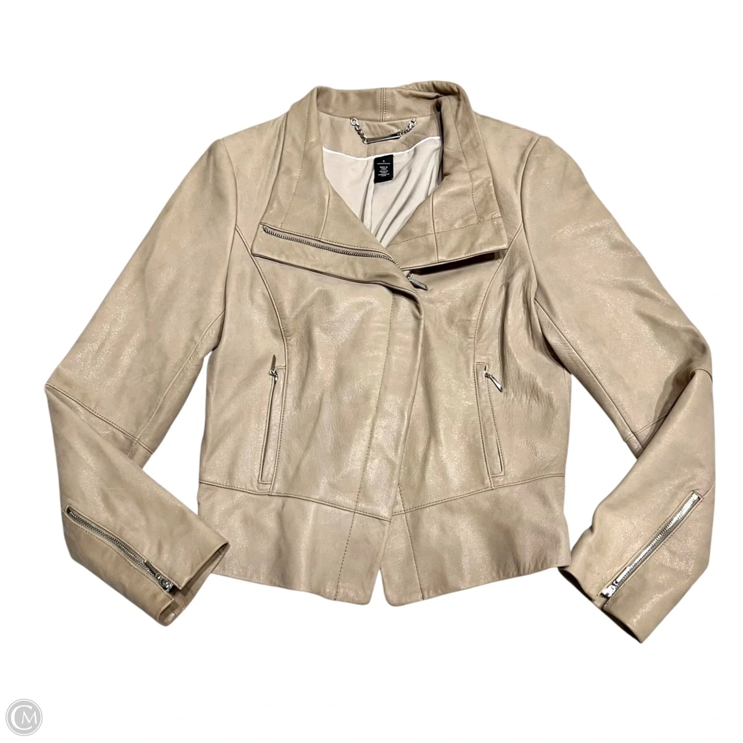 Jacket Moto By White House Black Market In Tan, Size: S