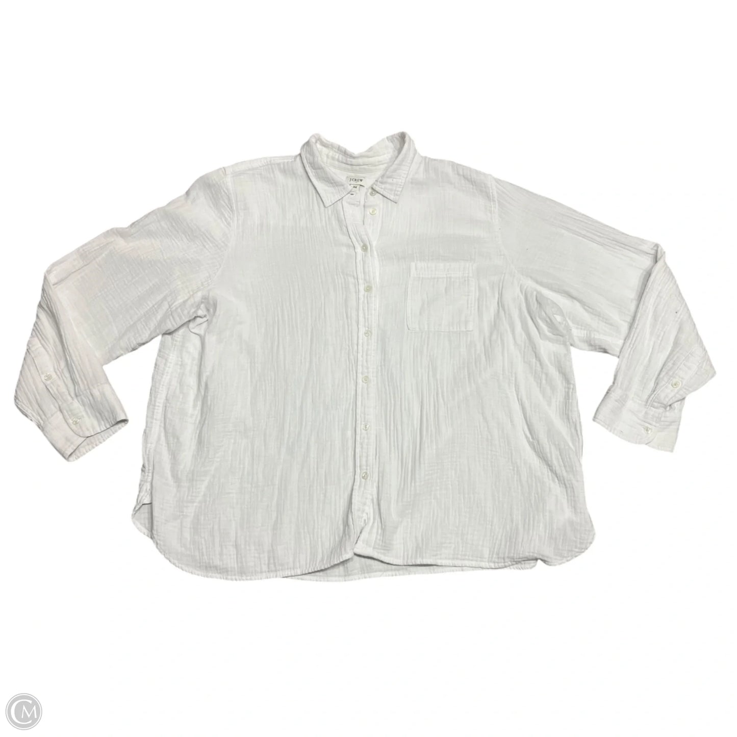 Top Long Sleeve By J. Crew In White, Size: 3x