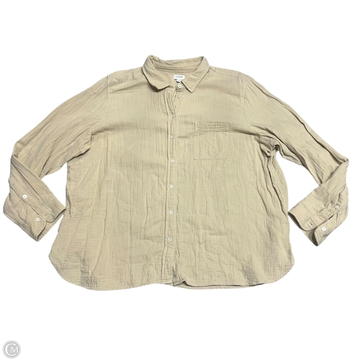 Top Long Sleeve By J. Crew In Tan, Size: 3x