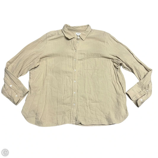 Top Long Sleeve By J. Crew In Tan, Size: 3x