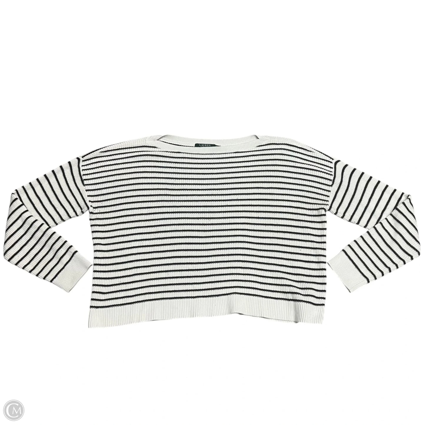 Sweater By Lauren By Ralph Lauren In Black & White, Size: Xxl