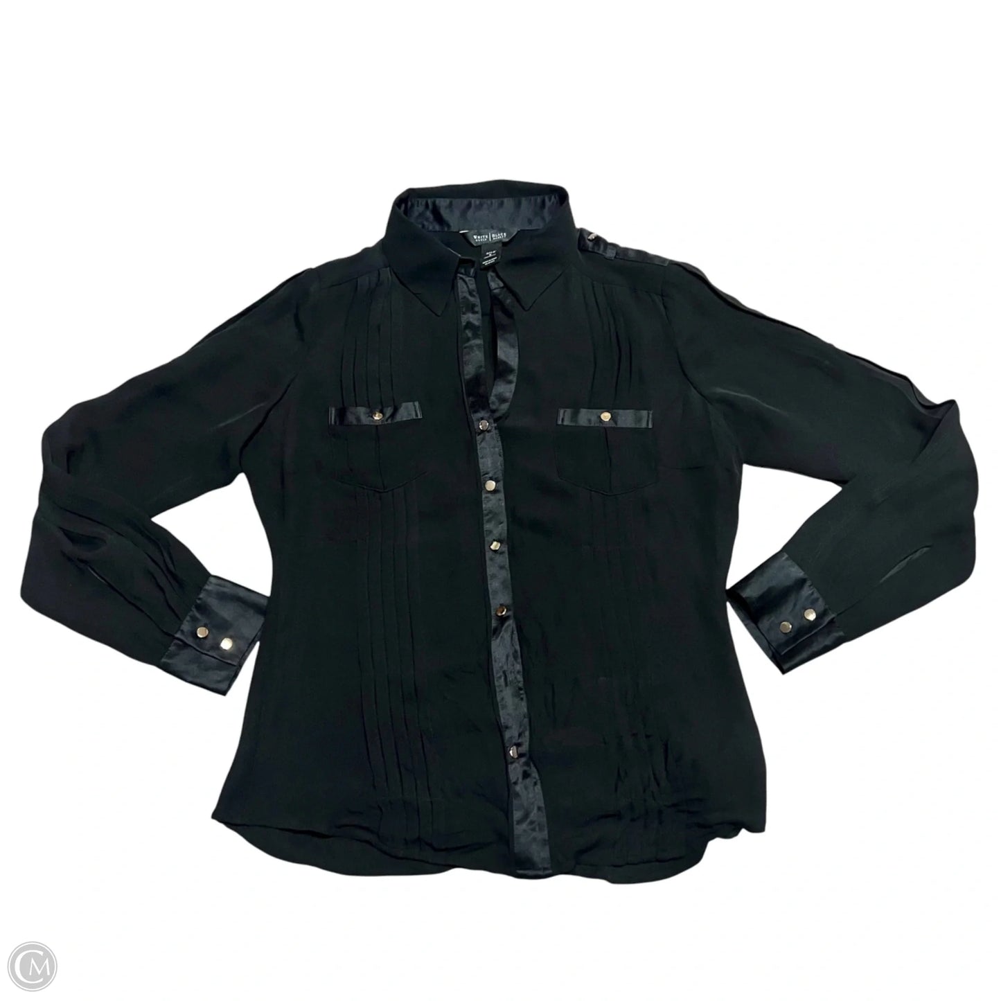 Top Long Sleeve By White House Black Market In Black, Size: S