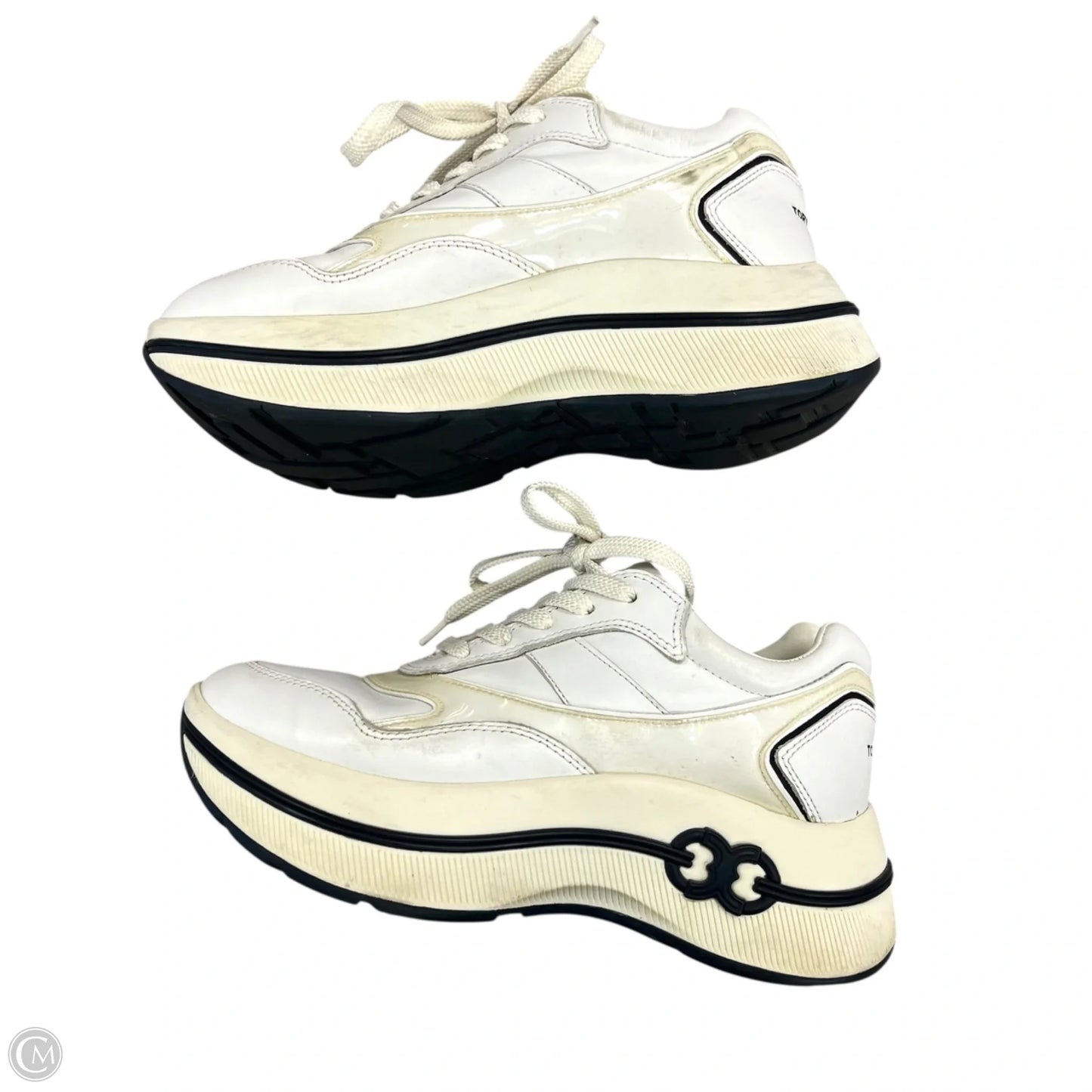 Shoes Designer By Tory Burch In Black & Cream, Size: 6.5