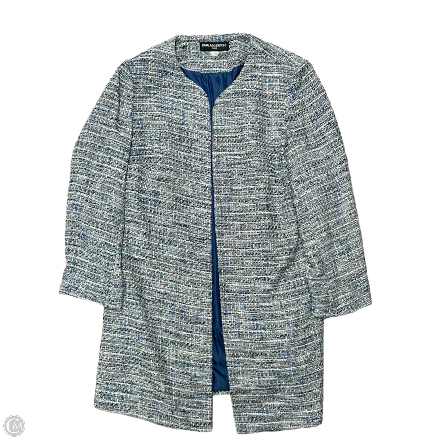 Blazer Designer By Karl Lagerfeld In Blue, Size: Xl