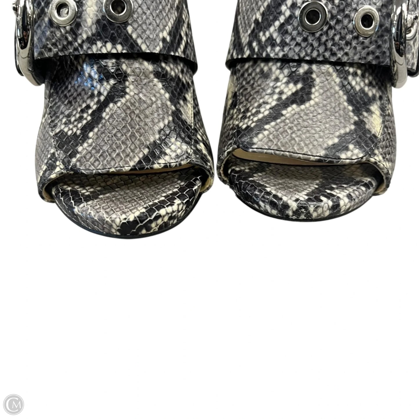 Sandals Heels Block By Michael By Michael Kors In Snakeskin Print, Size: 7.5