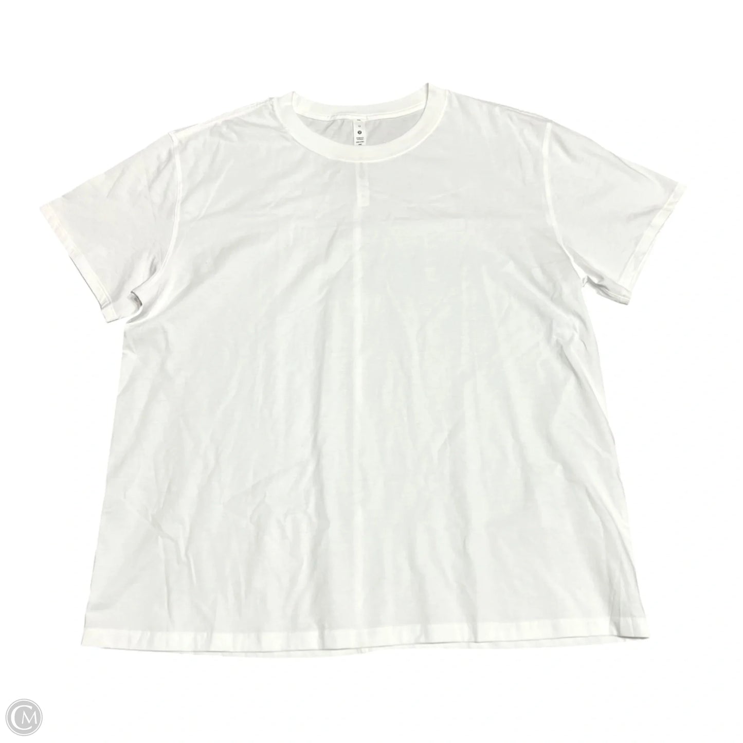 Athletic Top Short Sleeve By Lululemon In White, Size: L