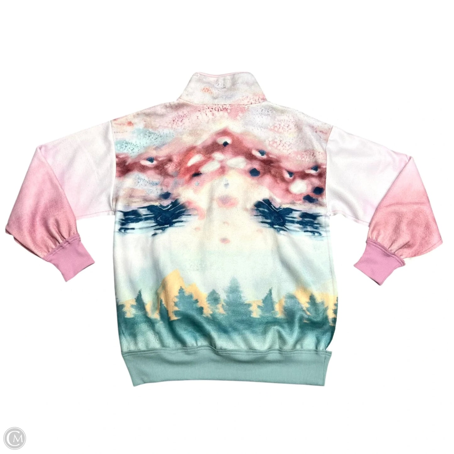 Sweatshirt Collar By Pilcro In Green & Pink, Size: S