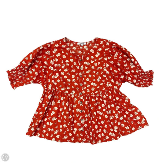 Top Short Sleeve By Madewell In Orange, Size: S