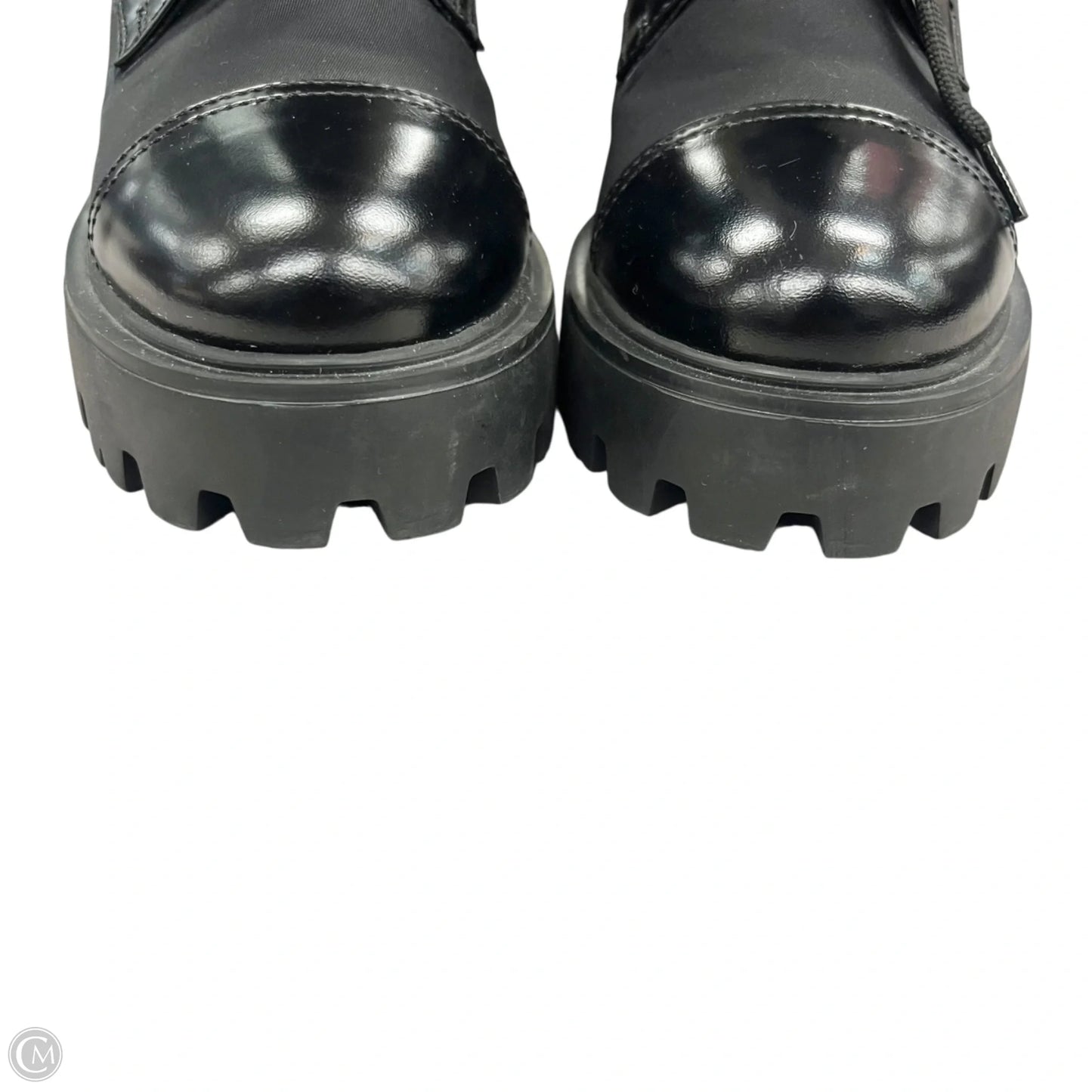 Boots Luxury Designer By Prada In Black, Size: 7