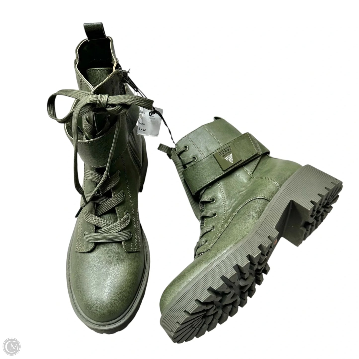 Boots Combat By Guess In Green, Size: 7.5