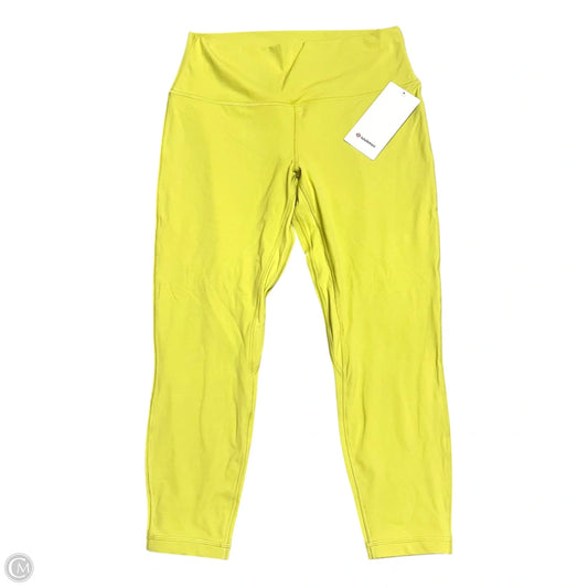 Athletic Capris By Lululemon In Chartreuse, Size: 14
