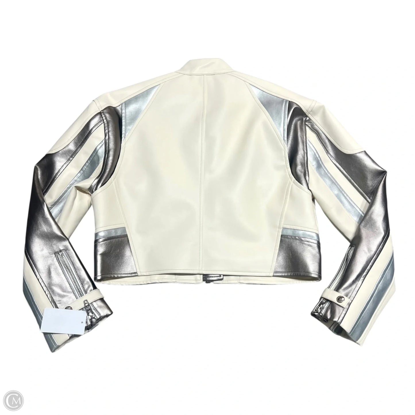 Jacket Moto By Blanknyc In Cream & Silver, Size: Xs