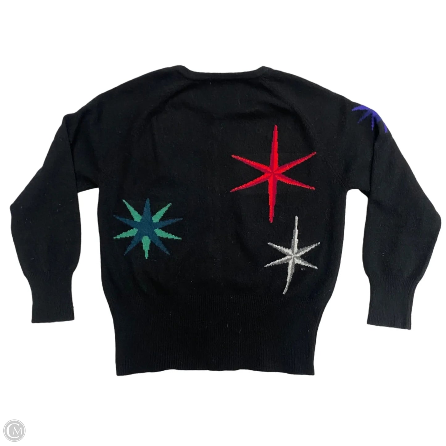 Sweater Cardigan Cashmere By Jumper 1234 In Black & Red, Size: S