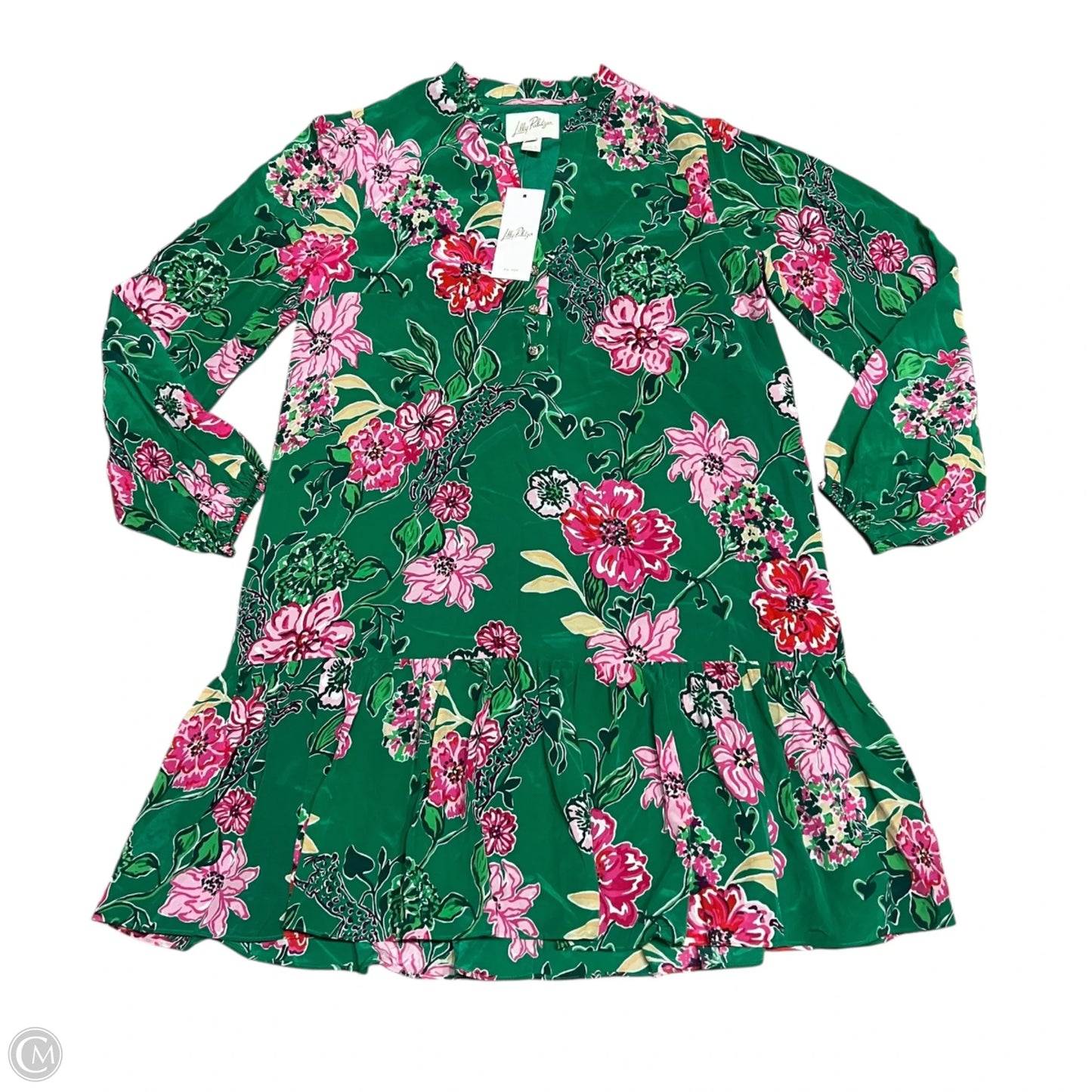 Dress Designer By Lilly Pulitzer In Green & Pink, Size: S