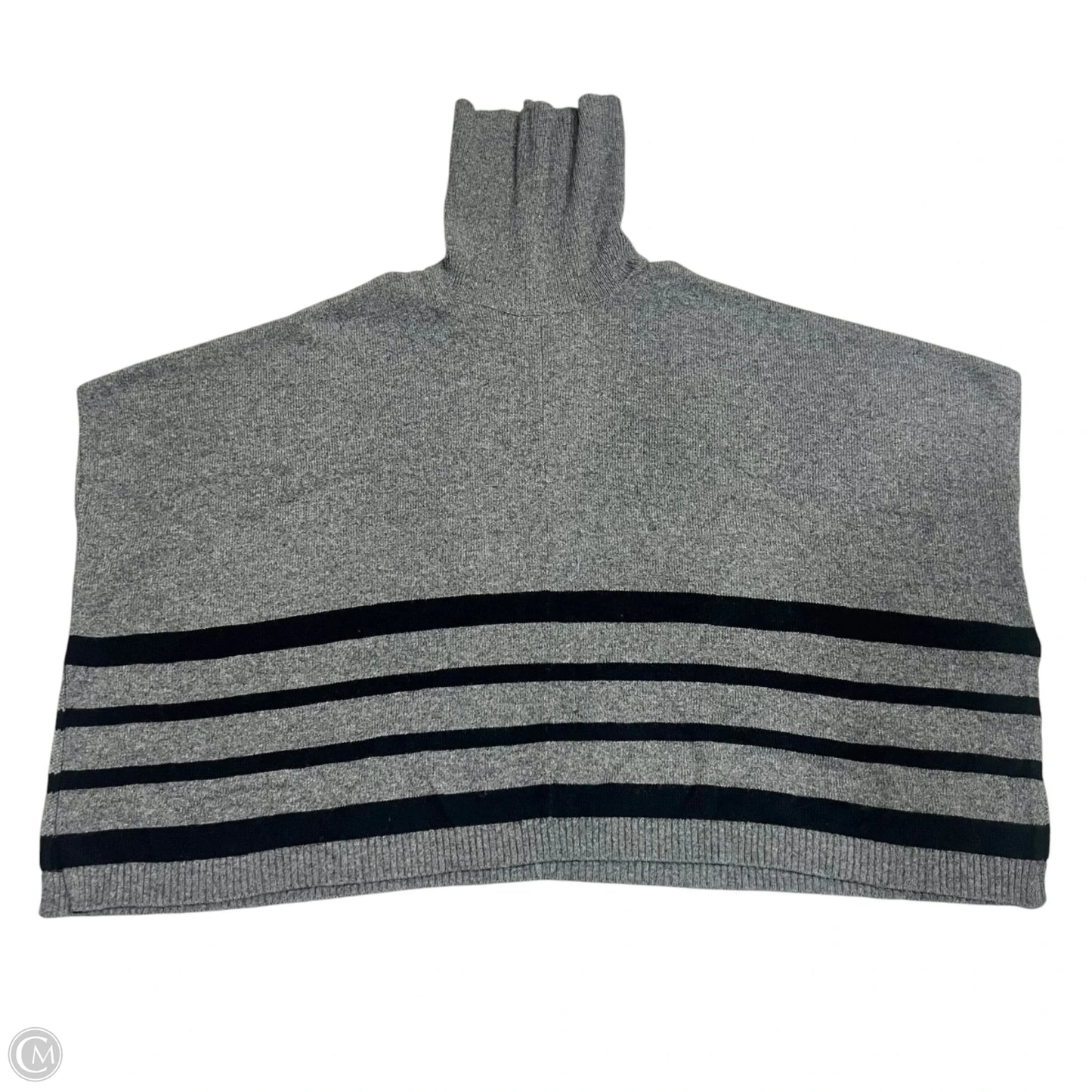 Poncho By Tahari In Black & Grey, Size: Osfm