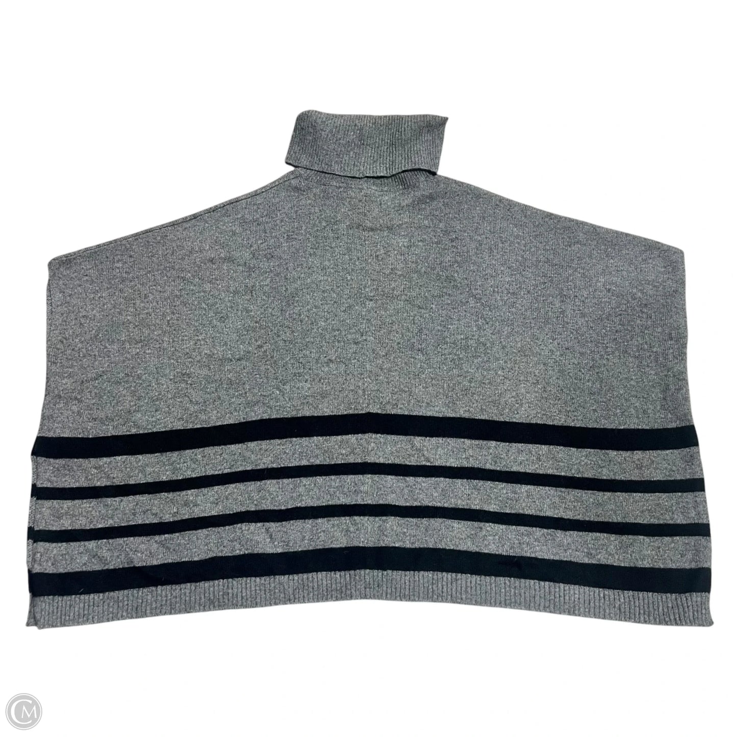 Poncho By Tahari In Black & Grey, Size: Osfm