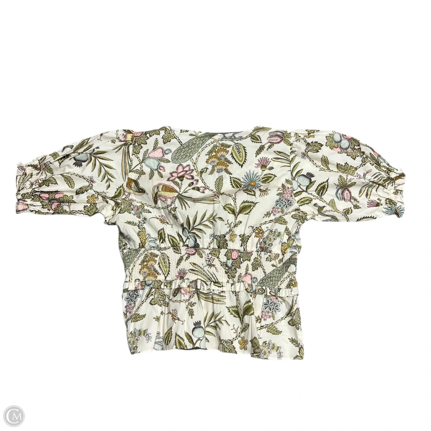 Top Short Sleeve By Spartina In Cream & Green, Size: Xxl