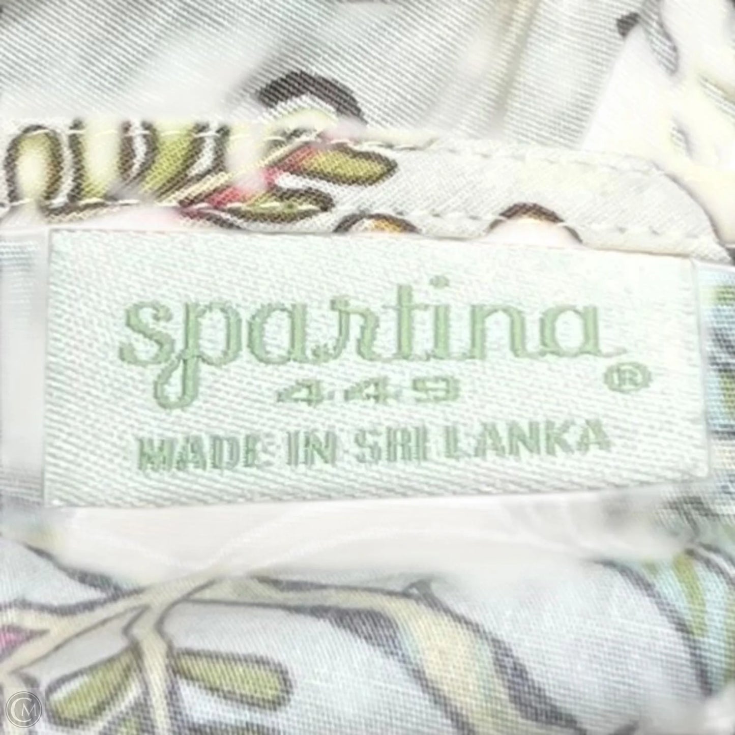 Top Short Sleeve By Spartina In Cream & Green, Size: Xxl