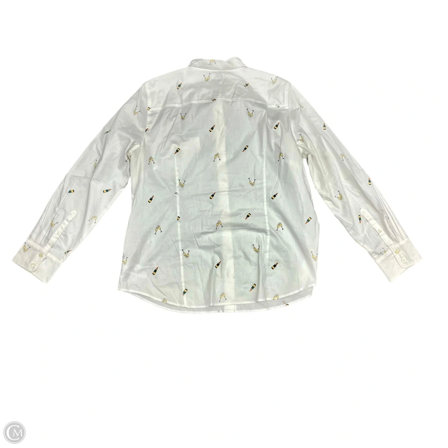 Top Long Sleeve By J. Crew In Cream & Green, Size: Xl