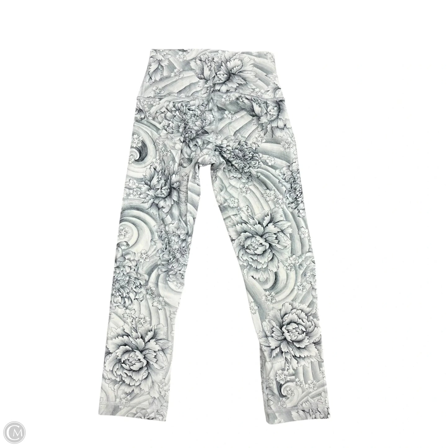 Athletic Capris By Lululemon In Grey & White, Size: 4