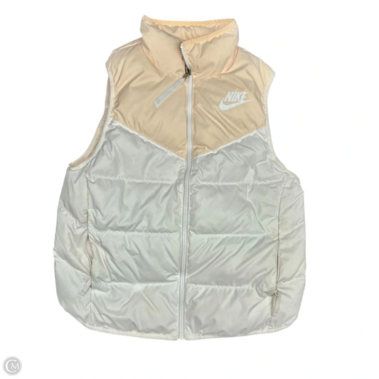 Vest Puffer & Quilted By Nike In Cream & White, Size: S