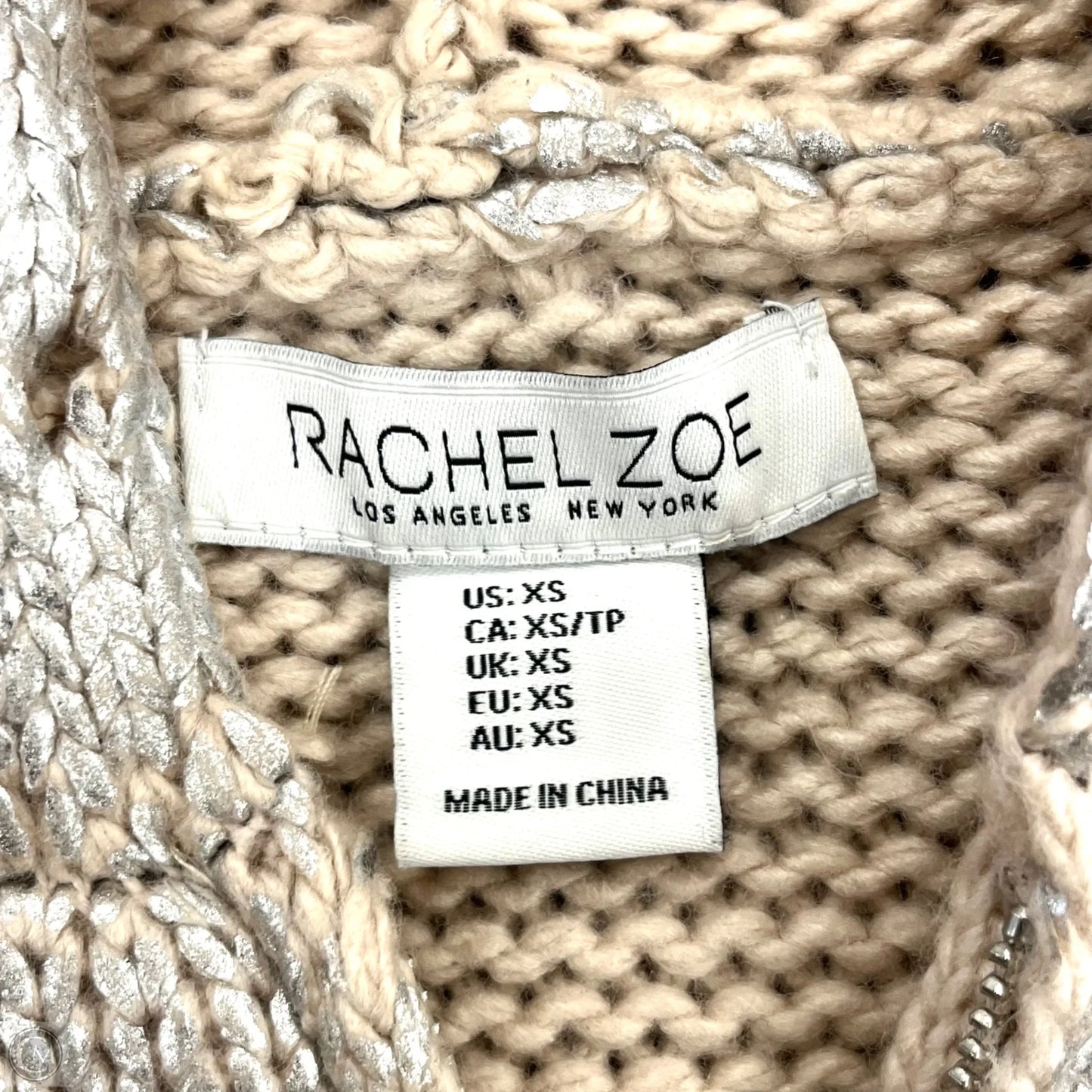 Sweatshirt Hoodie By Rachel Zoe In Silver, Size: Xs