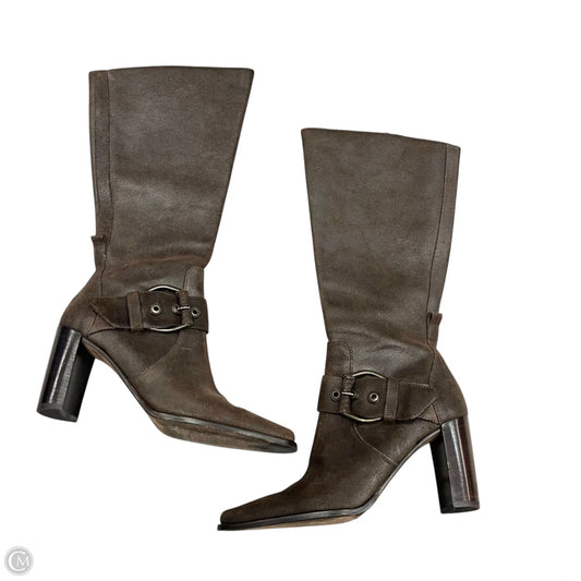 Boots Knee Heels By Donald Pliner In Brown, Size: 9